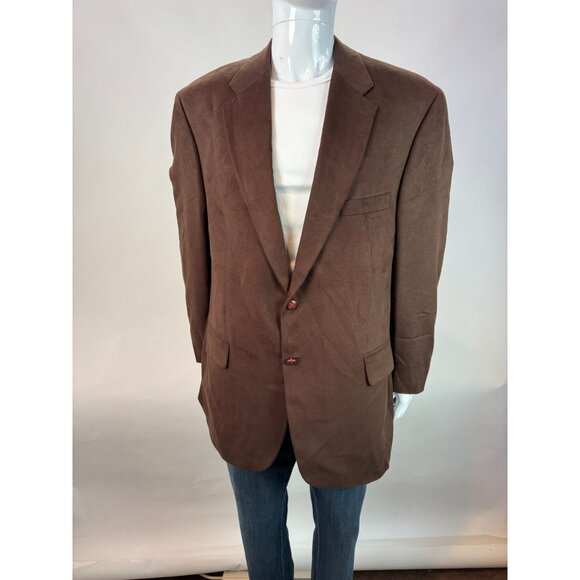 Ralph Lauren Brown Blazer 48R Mens Single Breasted Microfiber Made In Canada - Picture 7 of 13